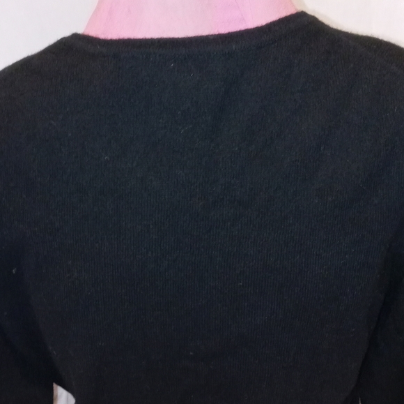 CASHMERE BLACK LONG SLEEVE   SWEATER PETITE LARGE. LASSO BRAND - Picture 2 of 3